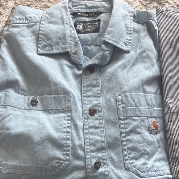 Ben Davis Men's Casual Shirts - Navy, Light Blue, Striped - Picture 5 of 9